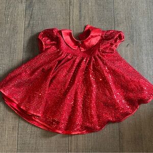 Elegant Red Sequin Kids Formal Dress Vintage